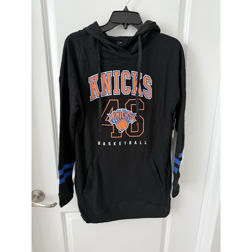 NBA New York Knicks Sweatshirt Hoodie Dress Women's‎  Large Black NEW